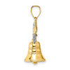 14k and White Rhodium 3-D Liberty Bell with Moveable Clapper and Eagle Top Charm