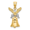 14k and White Rhodium 3-D Liberty Bell with Moveable Clapper and Eagle Top Charm
