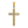 Gold Beveled Latin Cross Pendant