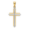 Gold Beveled Latin Cross Pendant