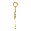 14K and White Rhodium Polished Fancy Cross Charm