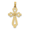 14K and White Rhodium Polished Fancy Cross Charm