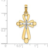 14K and White Rhodium Polished Fancy Cross Charm