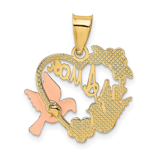 Gold AMOR Heart Charm