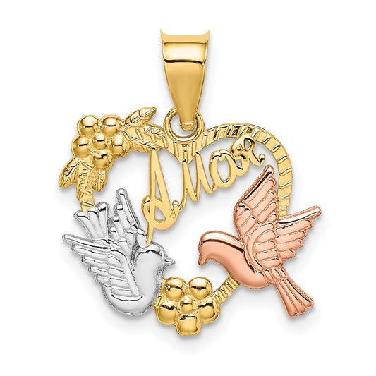 Gold AMOR Heart Charm