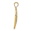 14k and White Rhodium Filigree Leaf Accent Heart Charm
