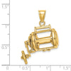 14K 3-D Fishing Reel with Moveable Handle Charm