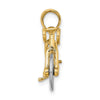 14k Two-tone 3-D Ten Speed Bicycle with Moveable Wheels Charm
