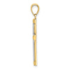 14K and White Rhodium Polished Tubular Cross Charm