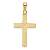 14K and White Rhodium Polished Tubular Cross Charm