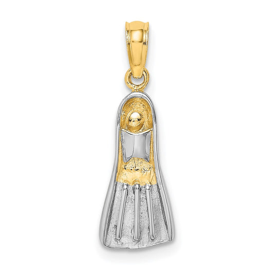 Gold Polished Scuba Flipper Pendants