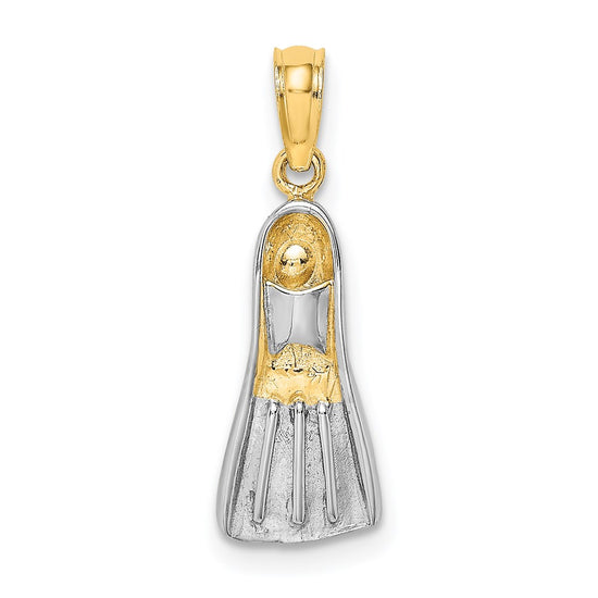 Gold Polished Scuba Flipper Pendants