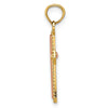 14K Two-tone Beaded Trim Cross Charm