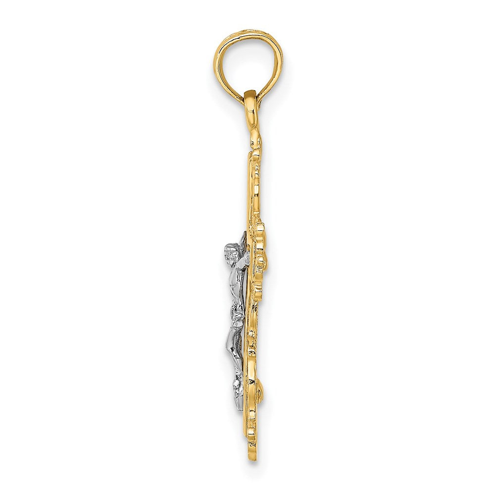 Gold Fluer de lis Crucifix Pendants
