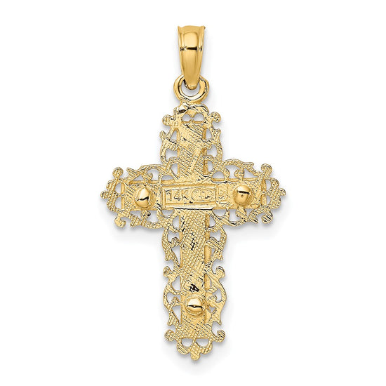 Gold Fluer de lis Crucifix Pendants