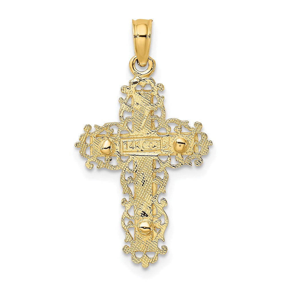 Gold Fluer de lis Crucifix Pendants