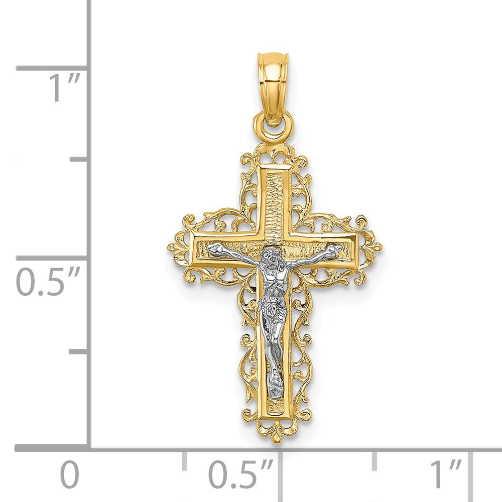 Gold Fluer de lis Crucifix Pendants