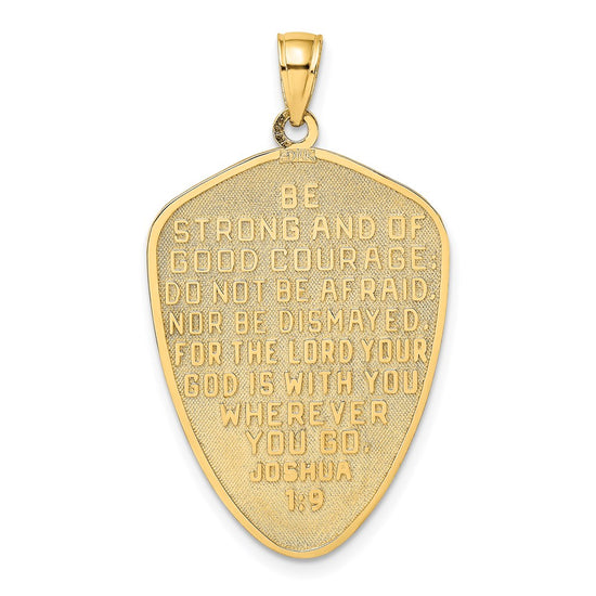 Gold Shield Cross Pendant