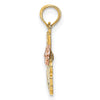 14k Two-Tone #1 MOM Script with Flower Charm