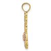 14k Two-Tone Sitting Cat with Bow and Flower Charm