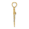 14k Two-tone MOM Inside Heart Charm