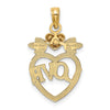 14k Two-Tone with White Rhodium LOVE Inside Heart Pendant
