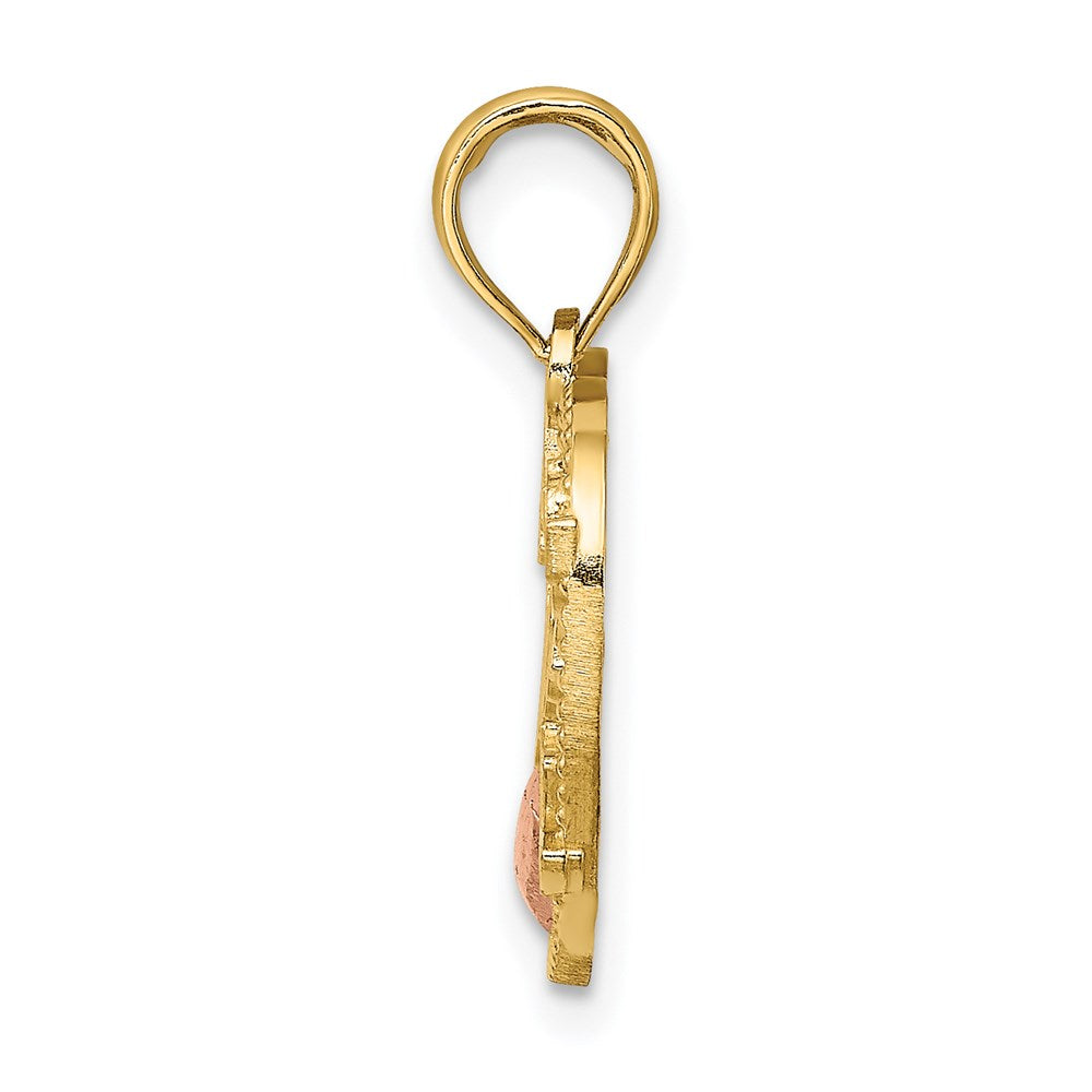 14k Two-Tone Heart with #1 MOTHER Charm