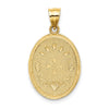 14K and White Rhodium Oval Cherub with Heart Oval Charm