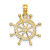 Gold Polished Ship Wheel Pendants