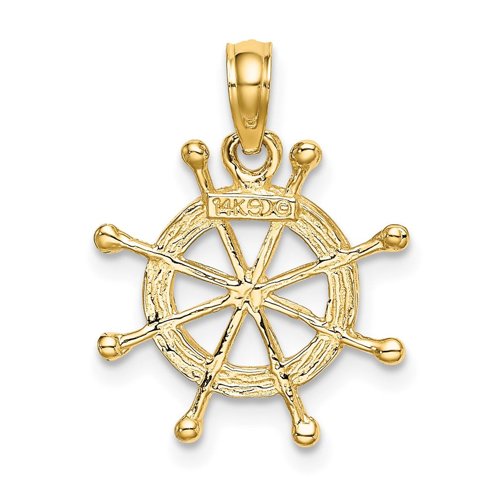 Gold Polished Ship Wheel Pendants