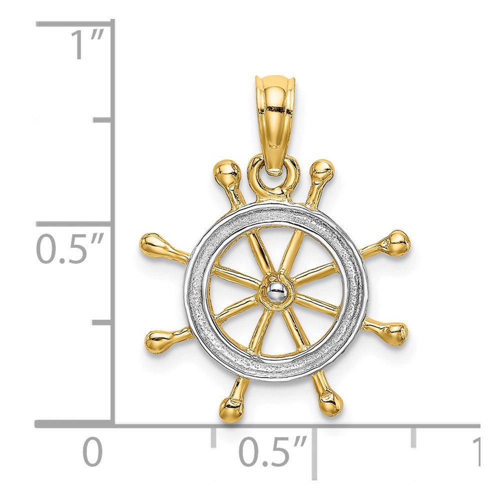 Gold Polished Ship Wheel Pendants