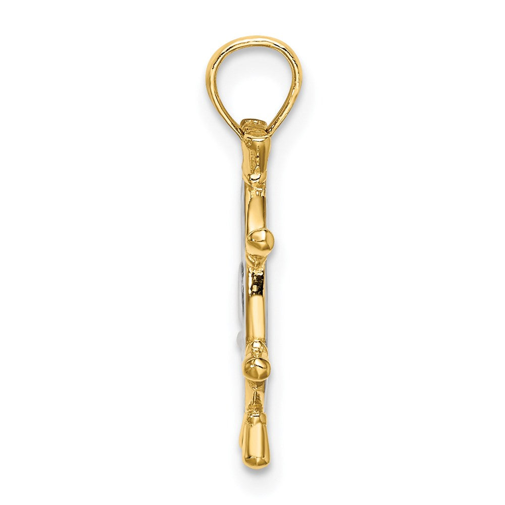 Gold Polished Ship Wheel Pendants