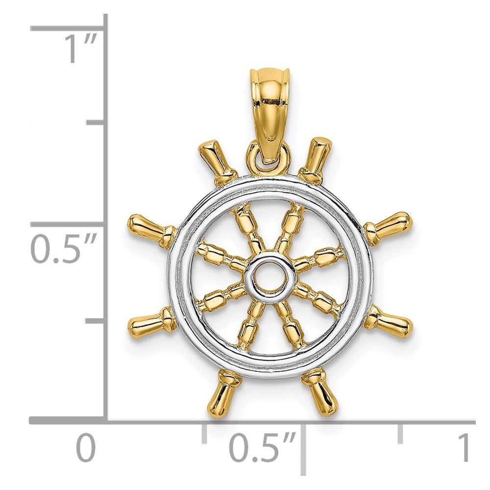Gold Polished Ship Wheel Pendants