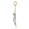 14k Two-Tone Textured Crucifix Charm