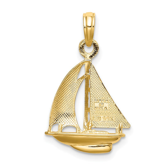 Gold Polished Sailboat Pendants