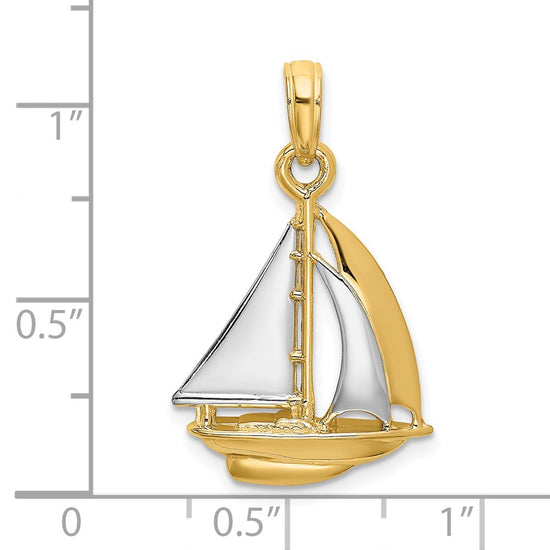 Gold Polished Sailboat Pendants