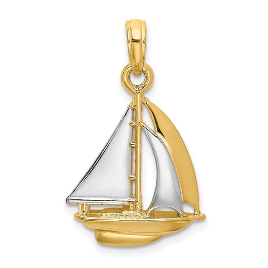 Gold Polished Sailboat Pendants