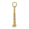 14K and White Rhodium 3-D Lighthouse Charm