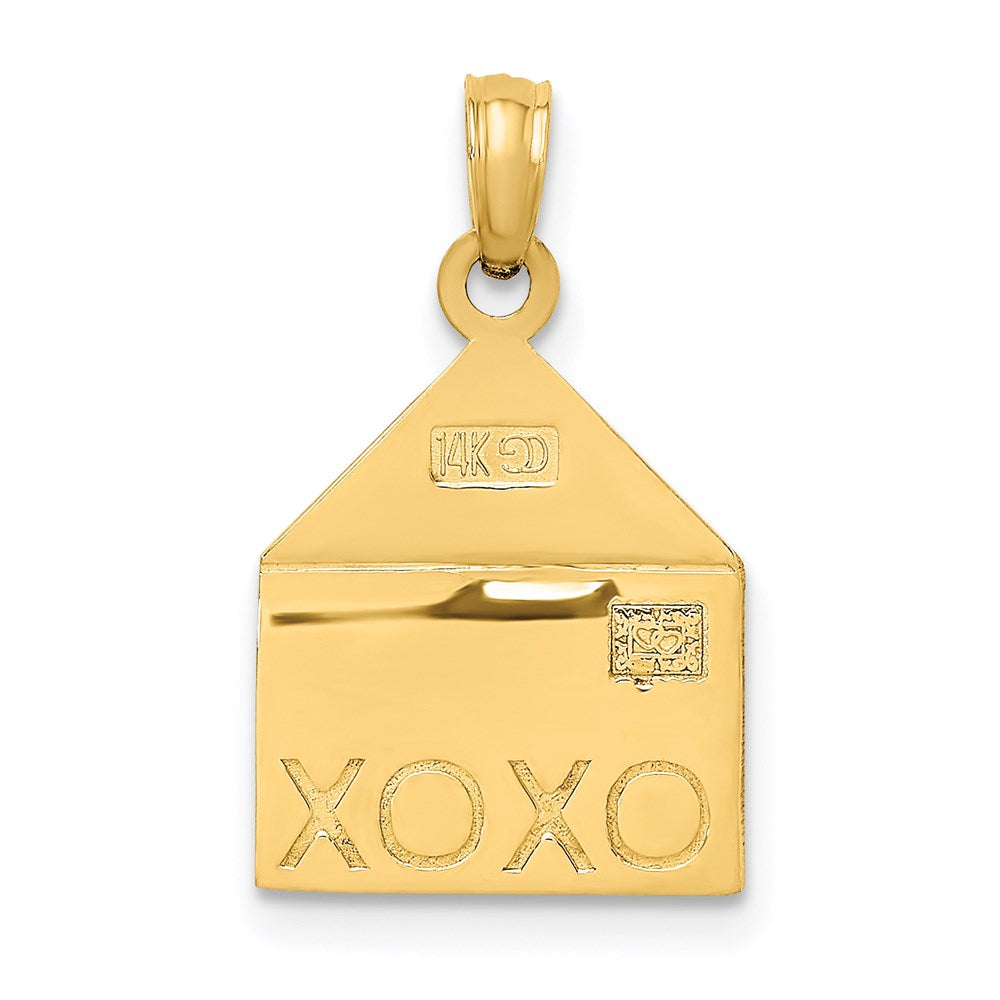 14k Yellow and Rose Heart 3-D XOXO Envelope Charm