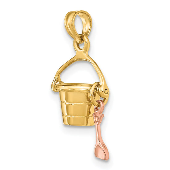 Gold Polished Pail & Shovel Pendants