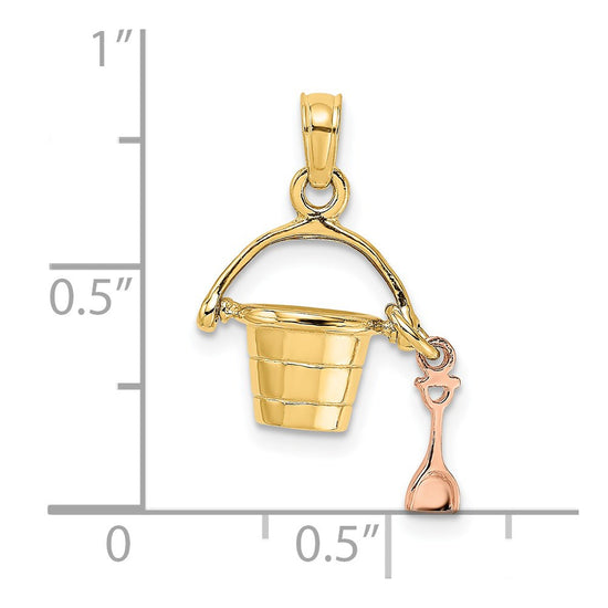 Gold Polished Pail & Shovel Pendants