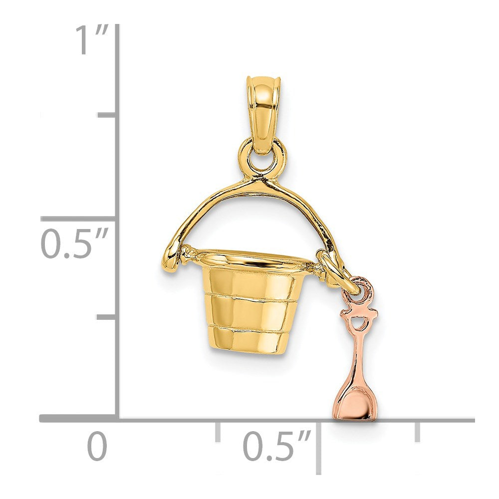 Gold Polished Pail & Shovel Pendants