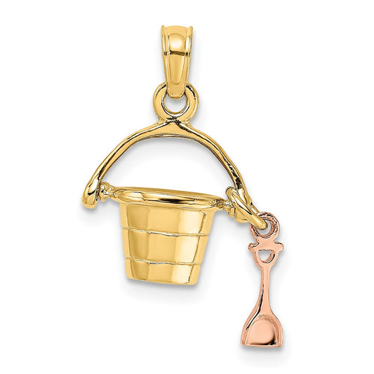 Gold Polished Pail & Shovel Pendants