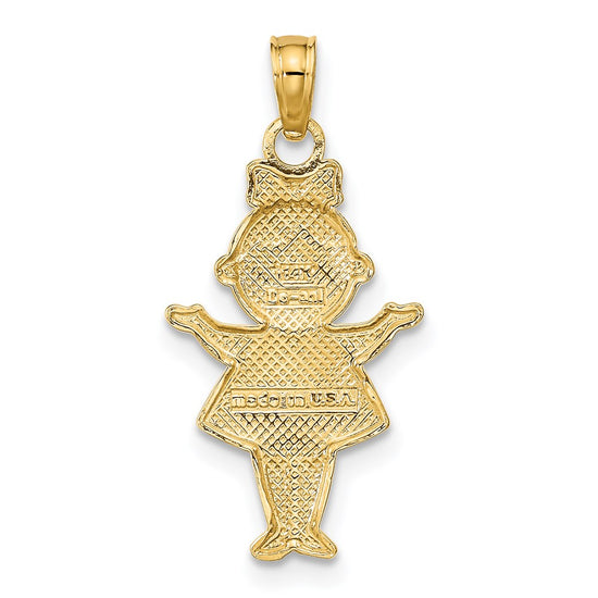 Gold with Rhodium Girl Charm