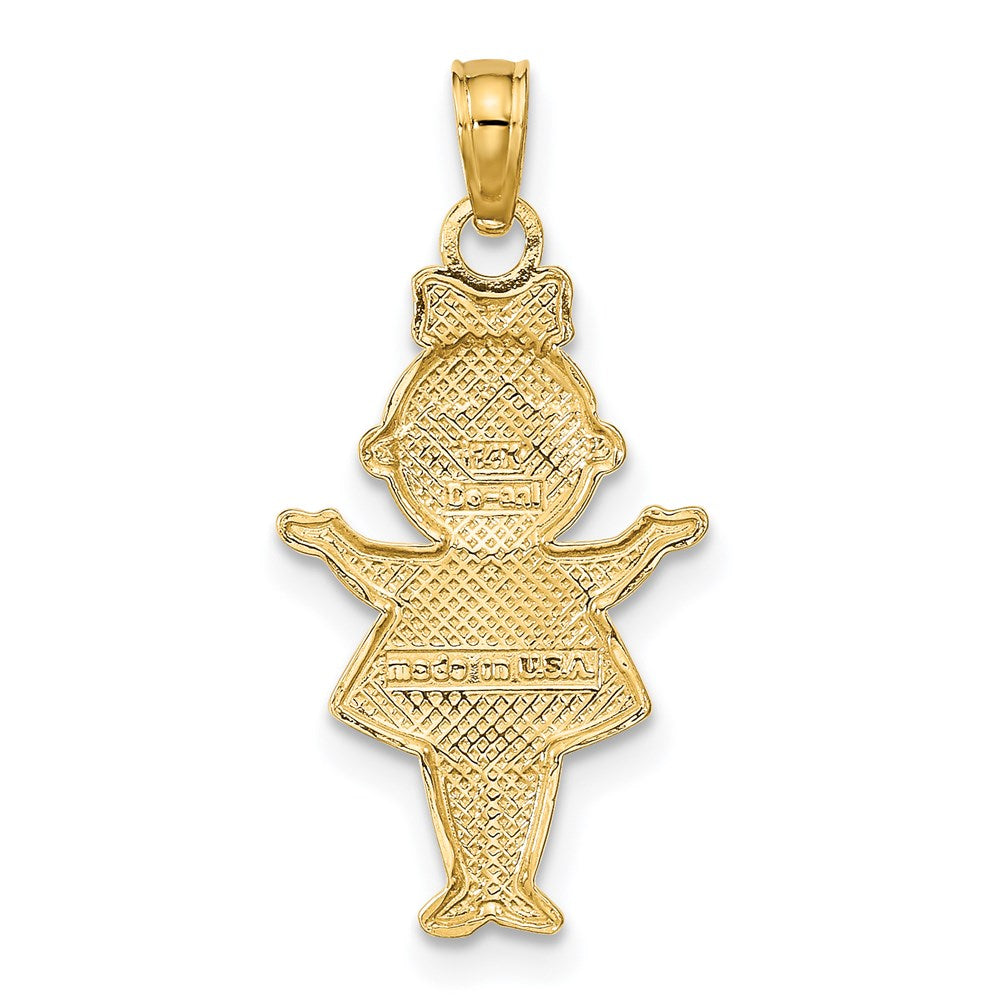 Gold with Rhodium Girl Charm