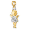 Gold with Rhodium Girl Charm