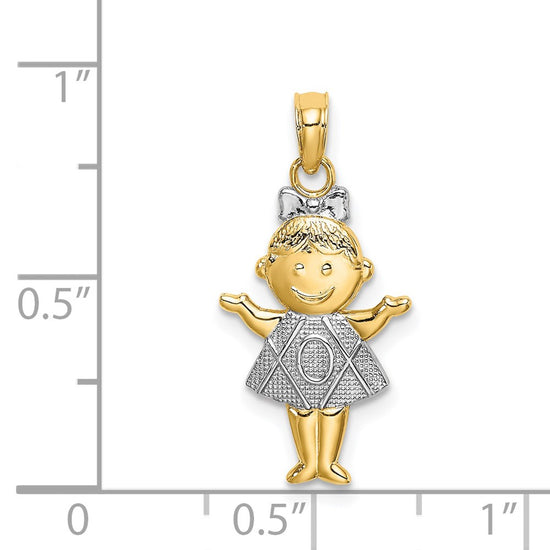 Gold with Rhodium Girl Charm