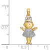 Gold with Rhodium Girl Charm