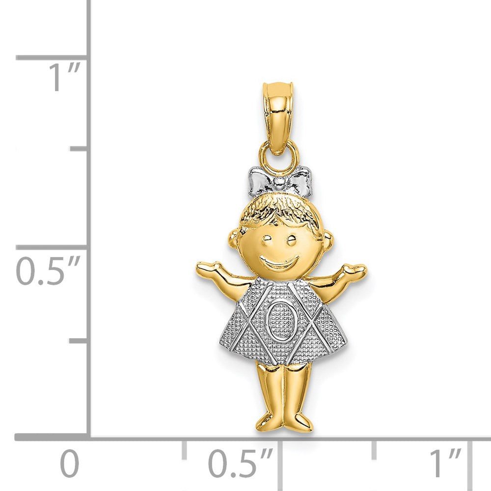 Gold with Rhodium Girl Charm
