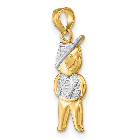 Gold with Rhodium Girl Charm